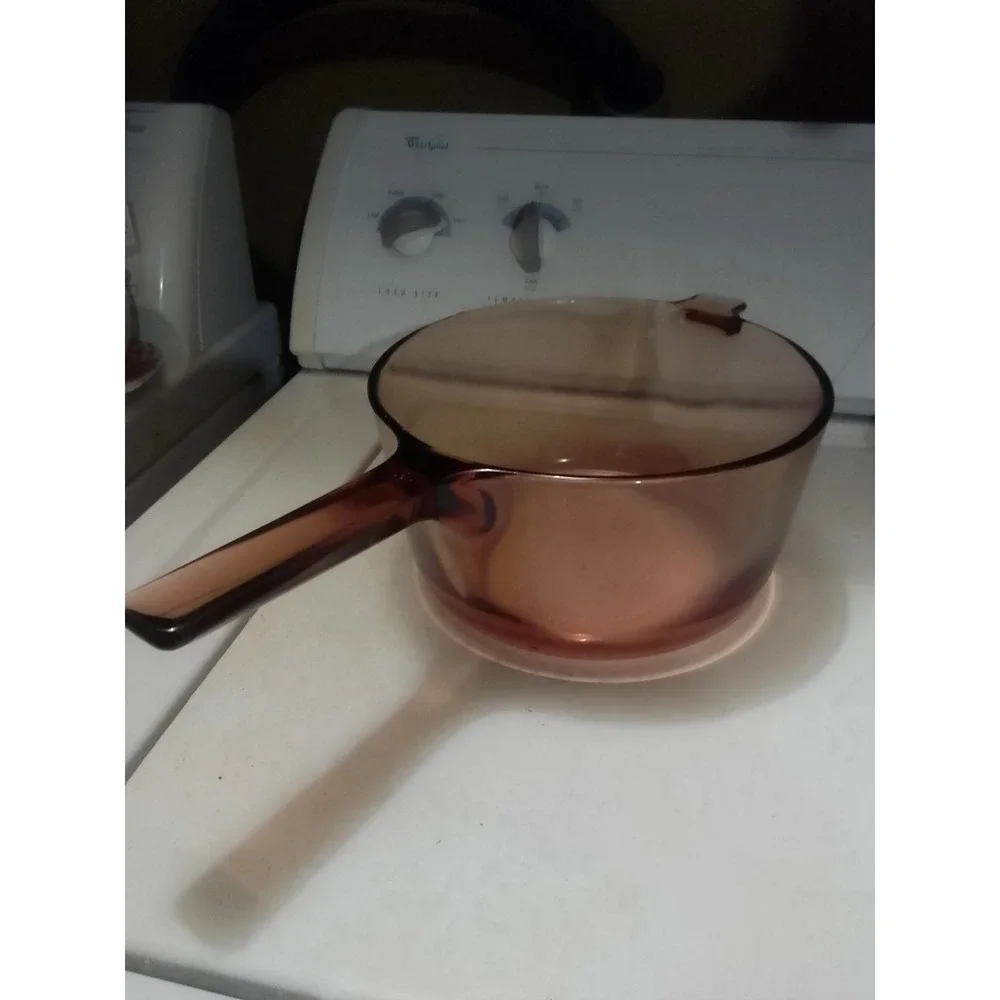 VTG Visions Corning Pyrex Amber Glass USA 2.5 L Saucepan No Lid